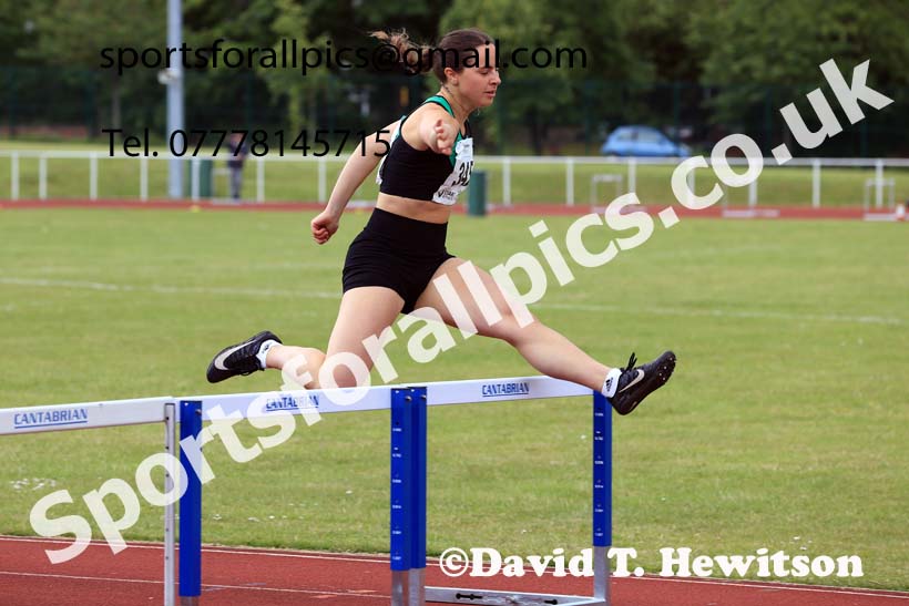 Womens Under-20s 400 metres hurdles, 2024 Northern Senior and Under-20s Track and Field Champs, Middlesbrough.  Photo: David T. Hewitson/Sports for All Pics